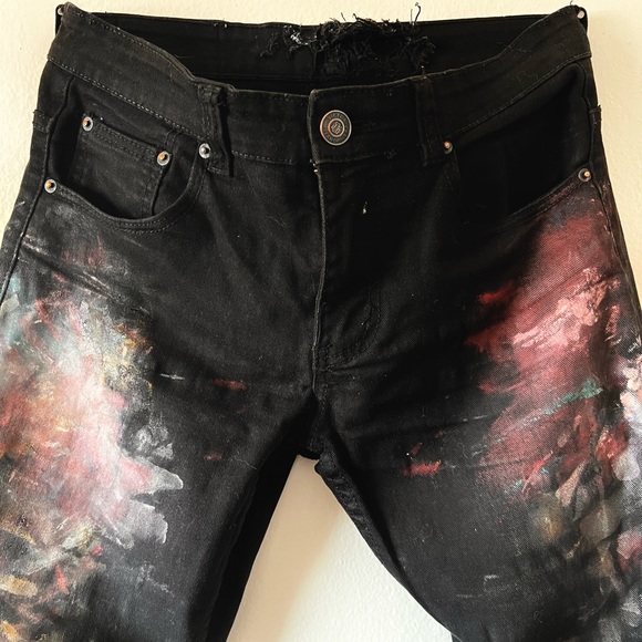 Artist Oil Painted Jeans - Black - Picture 2 of 3